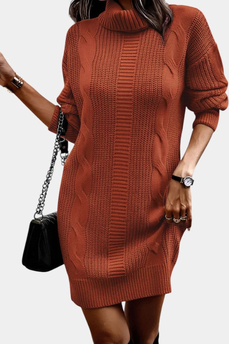 Helaine — Cable Knit Turtleneck Sweater Dress (17), StyleTruly