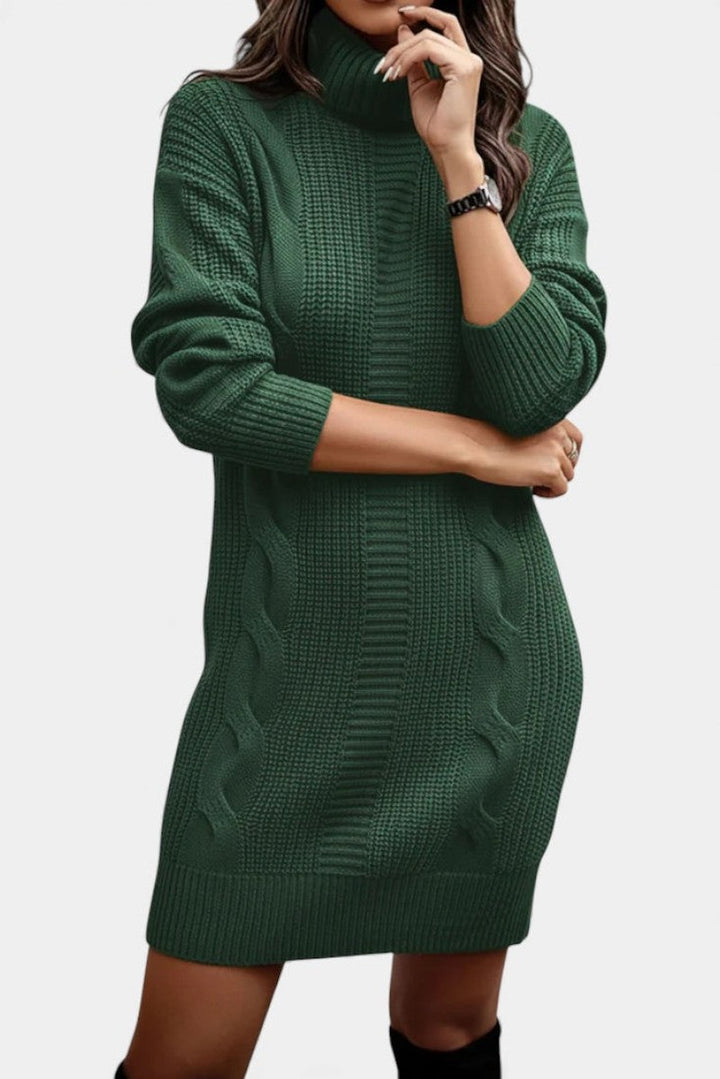 Helaine — Cable Knit Turtleneck Sweater Dress (21), StyleTruly