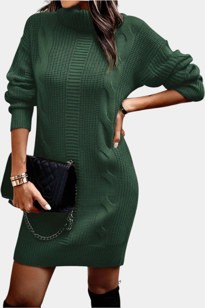 Helaine — Cable Knit Turtleneck Sweater Dress (22), StyleTruly