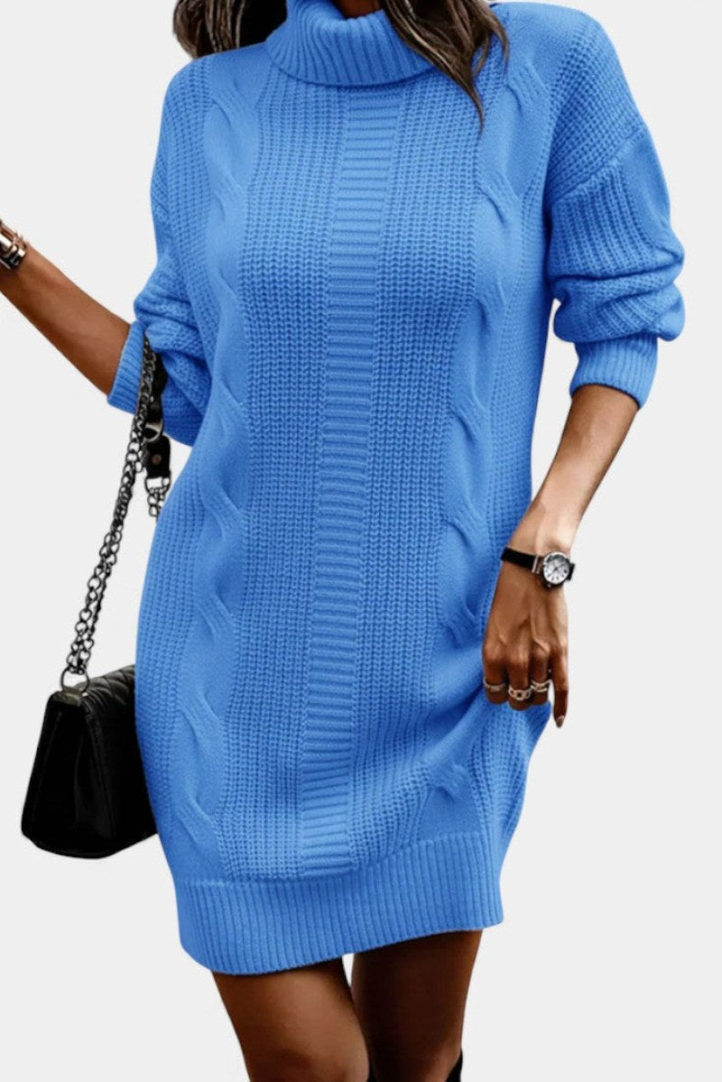 Helaine — Cable Knit Turtleneck Sweater Dress (23), StyleTruly