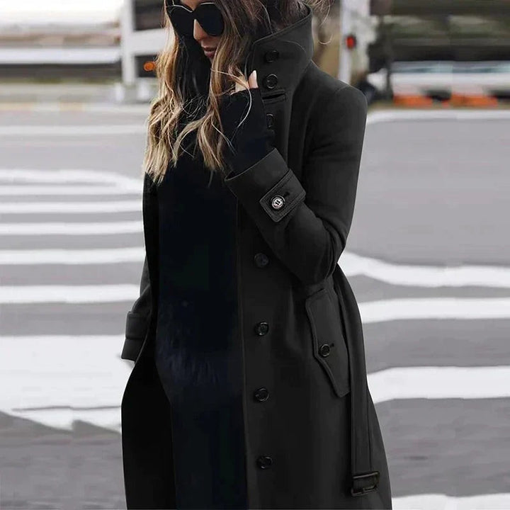 Herminia belted high neck long coat — image 3
