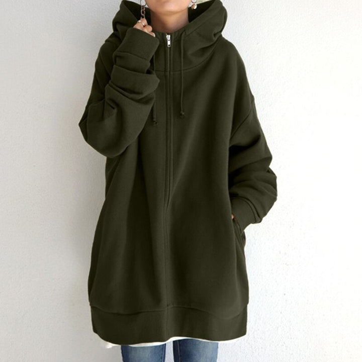 Oversized Zip Up Hoodie for Women in green