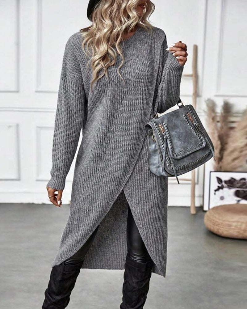 Joceline — Wool Knit Wrap Sweater Dress (5), StyleTruly