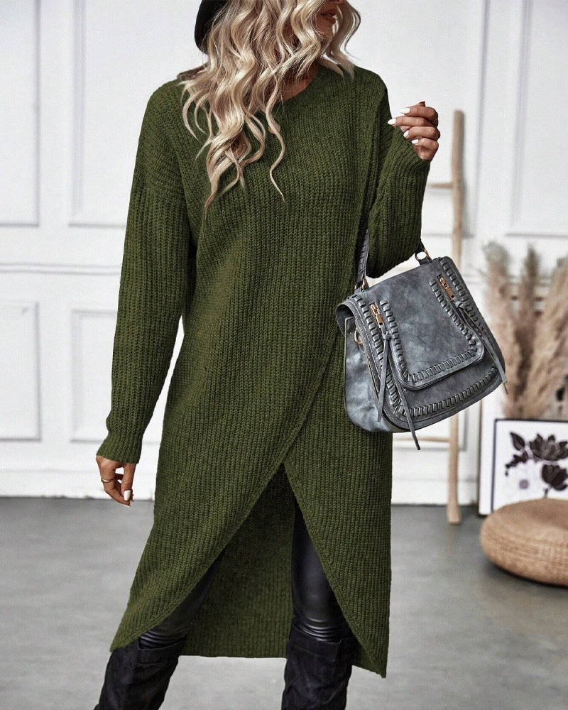 Joceline — Wool Knit Wrap Sweater Dress (10), StyleTruly