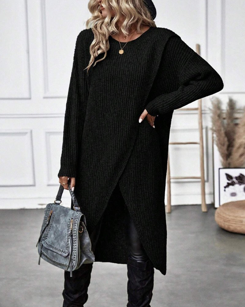 Joceline — Wool Knit Wrap Sweater Dress (14), StyleTruly