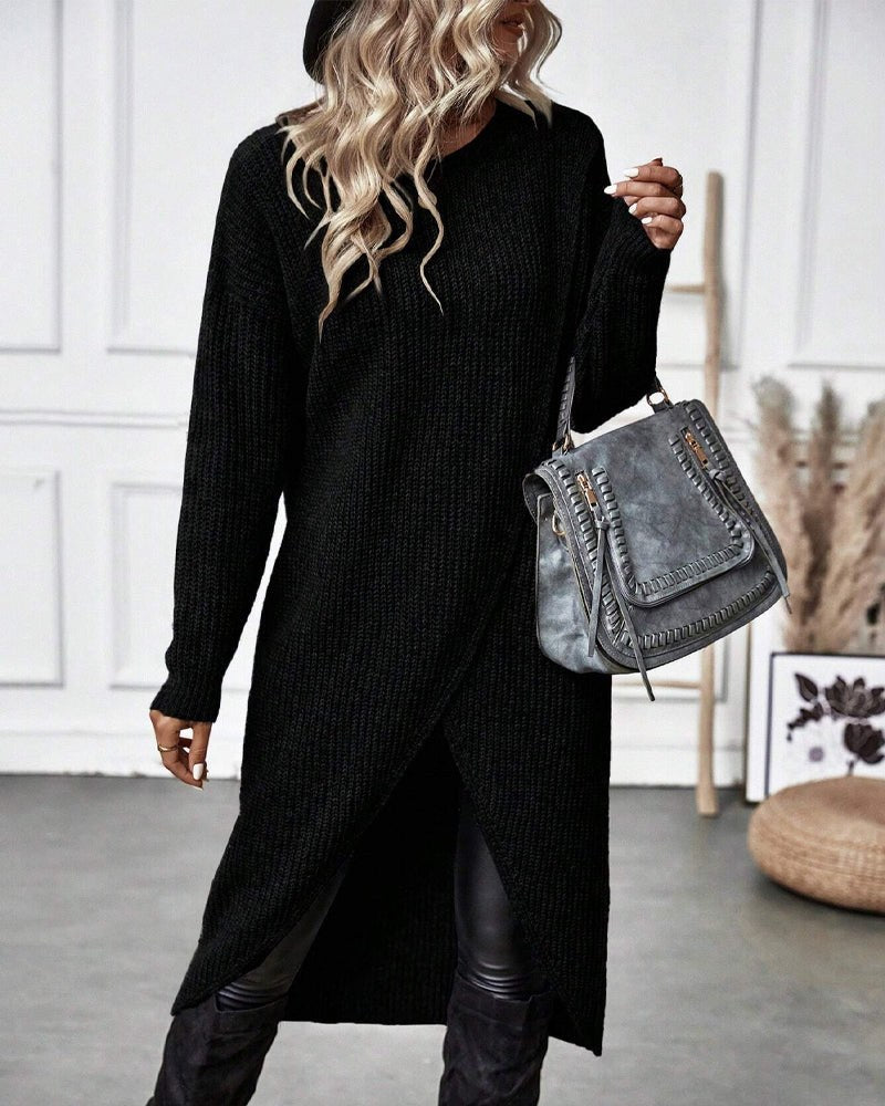 Joceline — Wool Knit Wrap Sweater Dress (18), StyleTruly