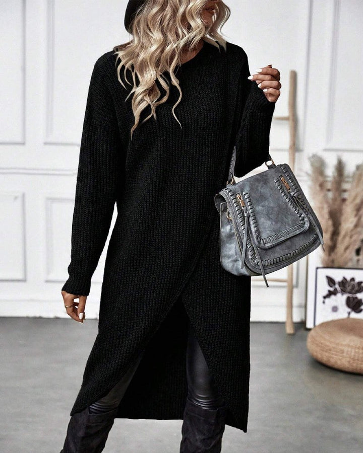 Joceline — Wool Knit Wrap Sweater Dress (18), StyleTruly