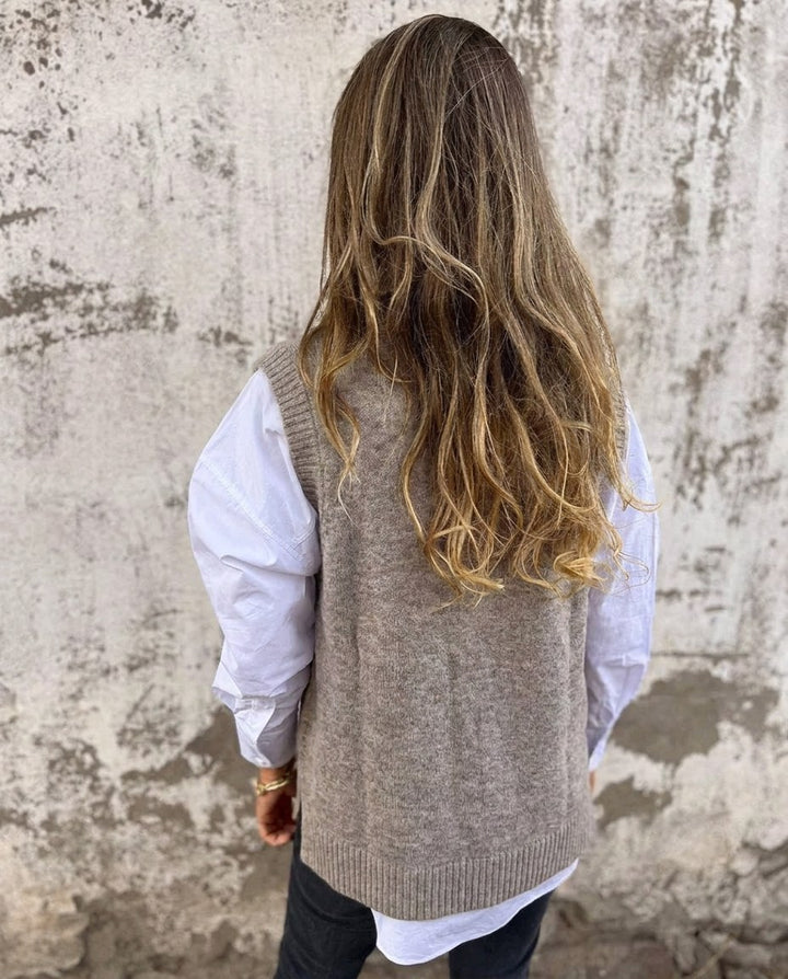 Jolaine — Oversized Deep V Neck Sweater Vest (3), StyleTruly