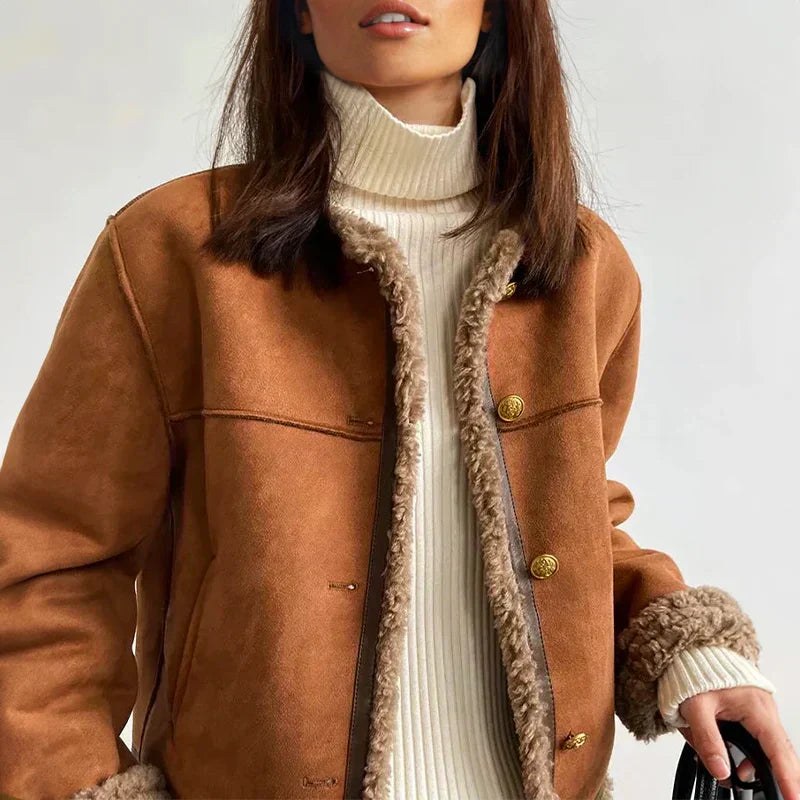 Josie button front shearling jacket — image 2