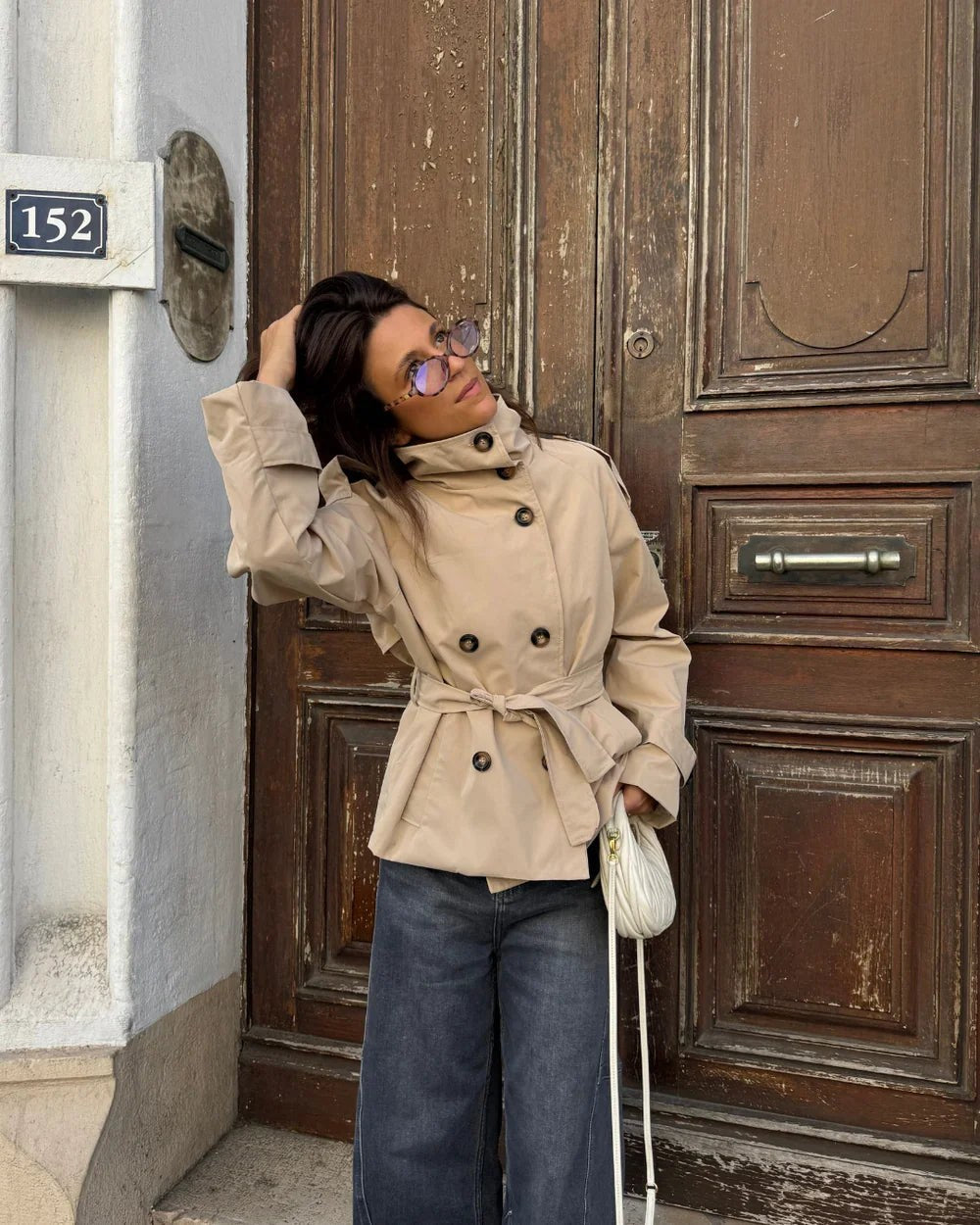 Julienne — Belted High Neck Trench Coat, StyleTruly