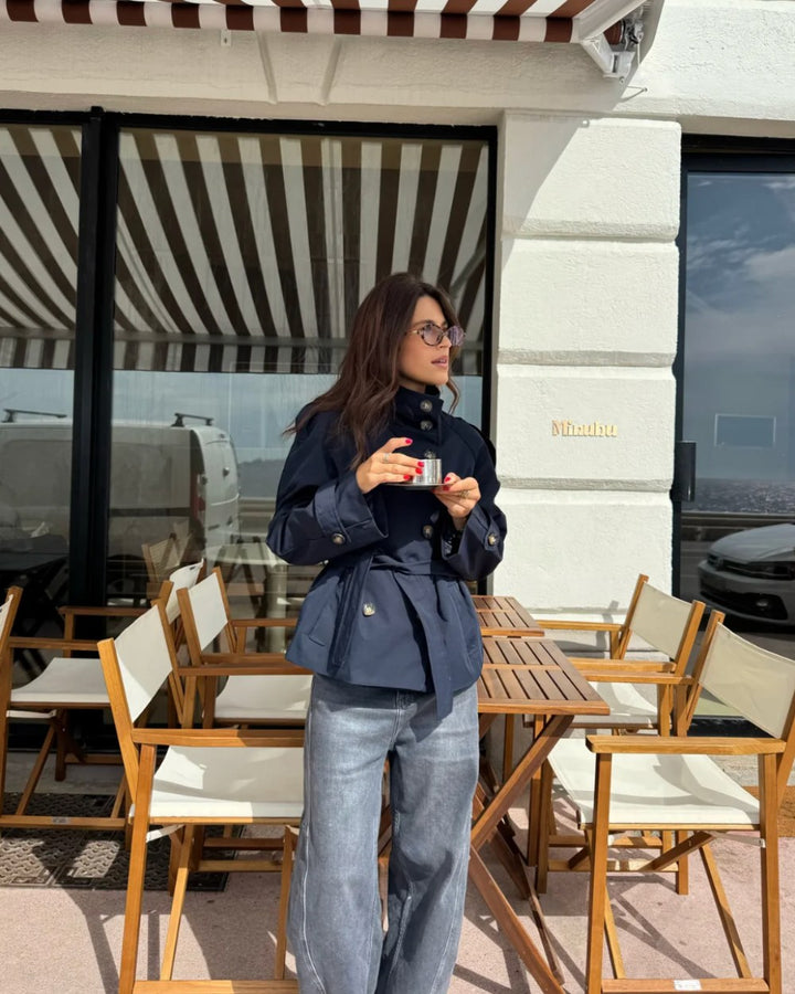 Julienne — Belted High Neck Trench Coat (8), StyleTruly