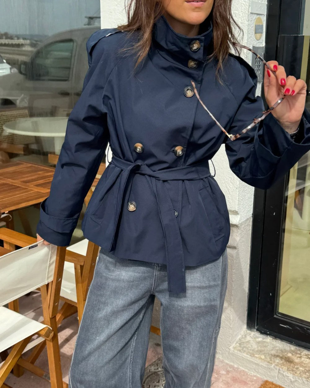 Julienne — Belted High Neck Trench Coat (9), StyleTruly