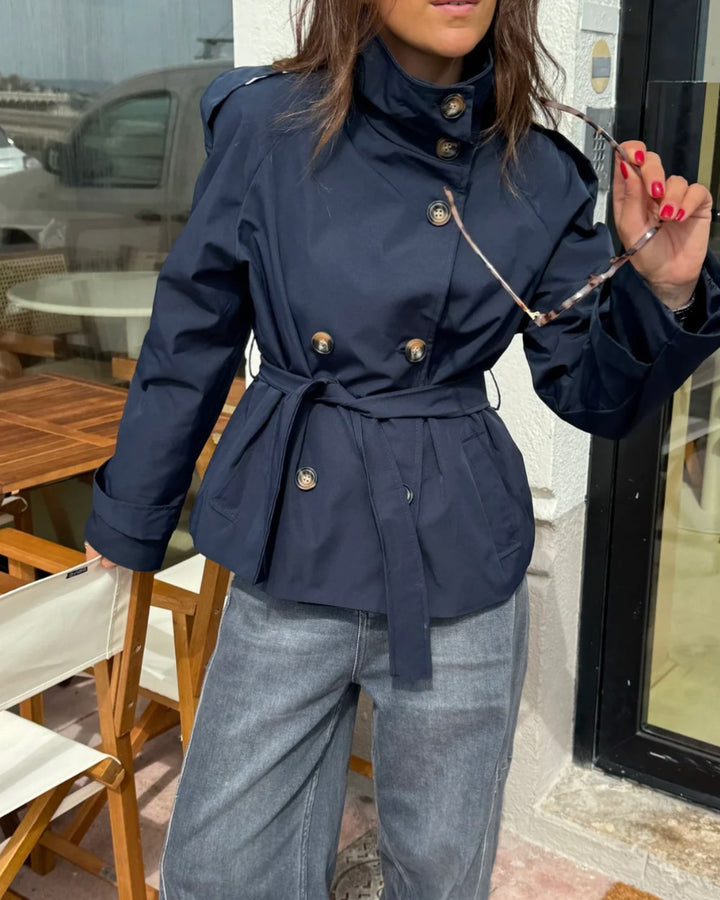 Julienne — Belted High Neck Trench Coat (9), StyleTruly