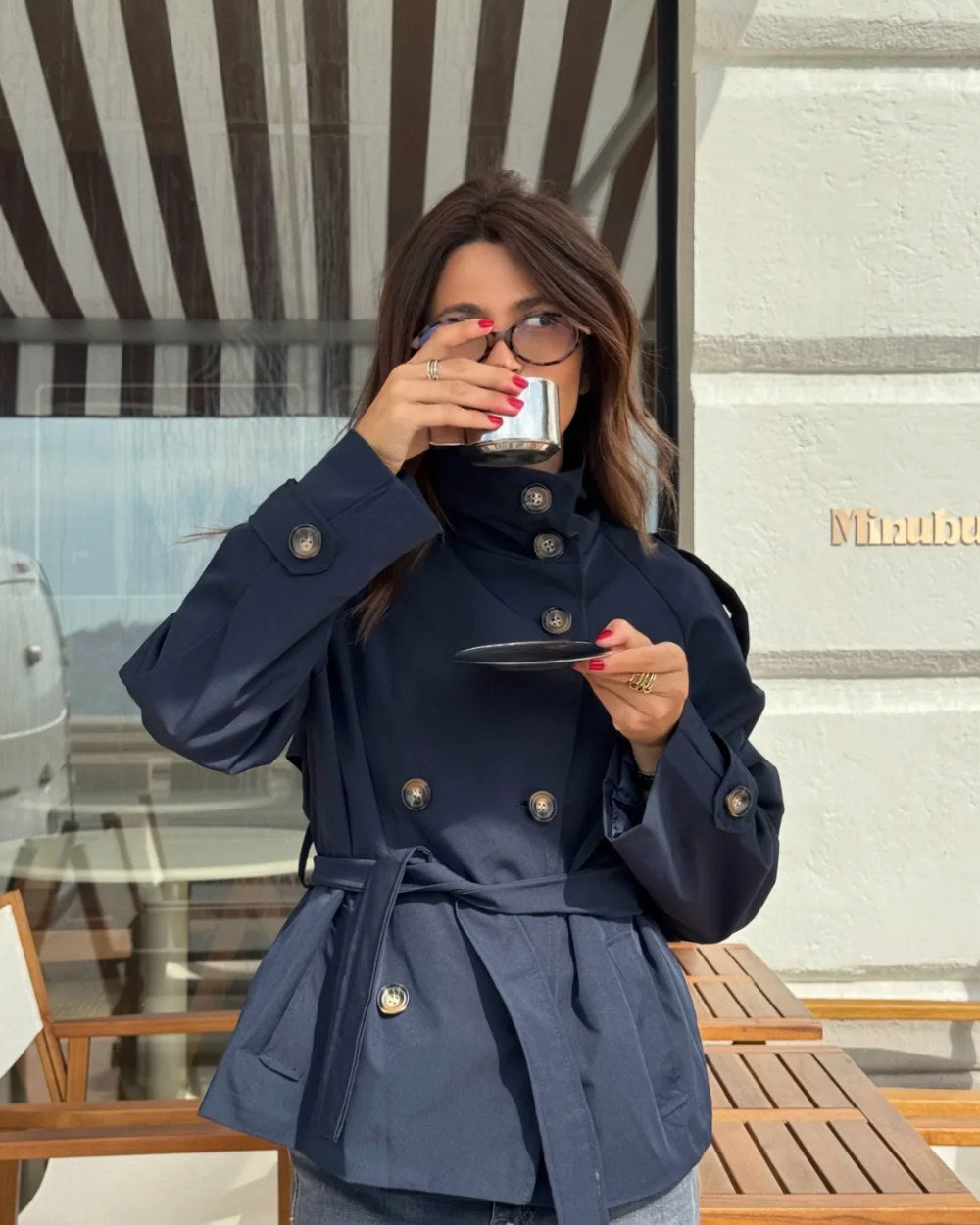 Julienne — Belted High Neck Trench Coat (10), StyleTruly