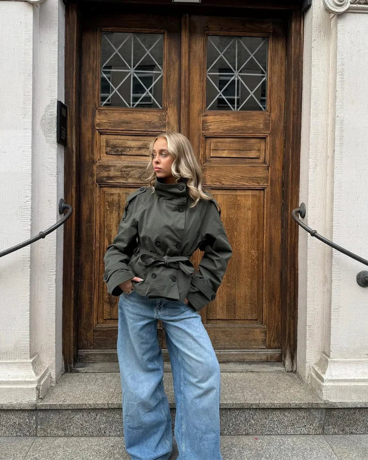 Julienne — Belted High Neck Trench Coat (12), StyleTruly