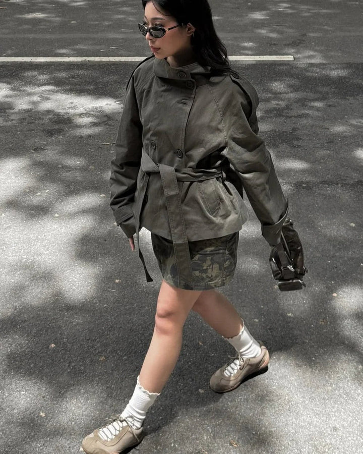 Julienne — Belted High Neck Trench Coat (15), StyleTruly