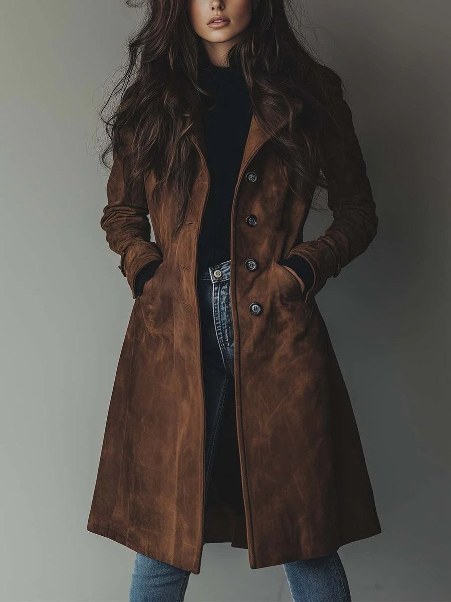 Lauren belted suede trench coat — image 1