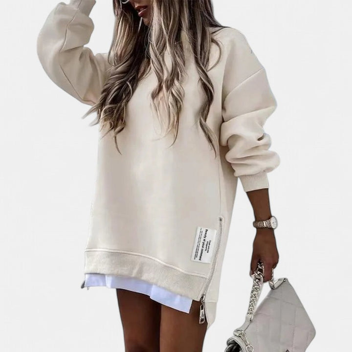 Oversized Sweatshirt Dress for Women in apricot