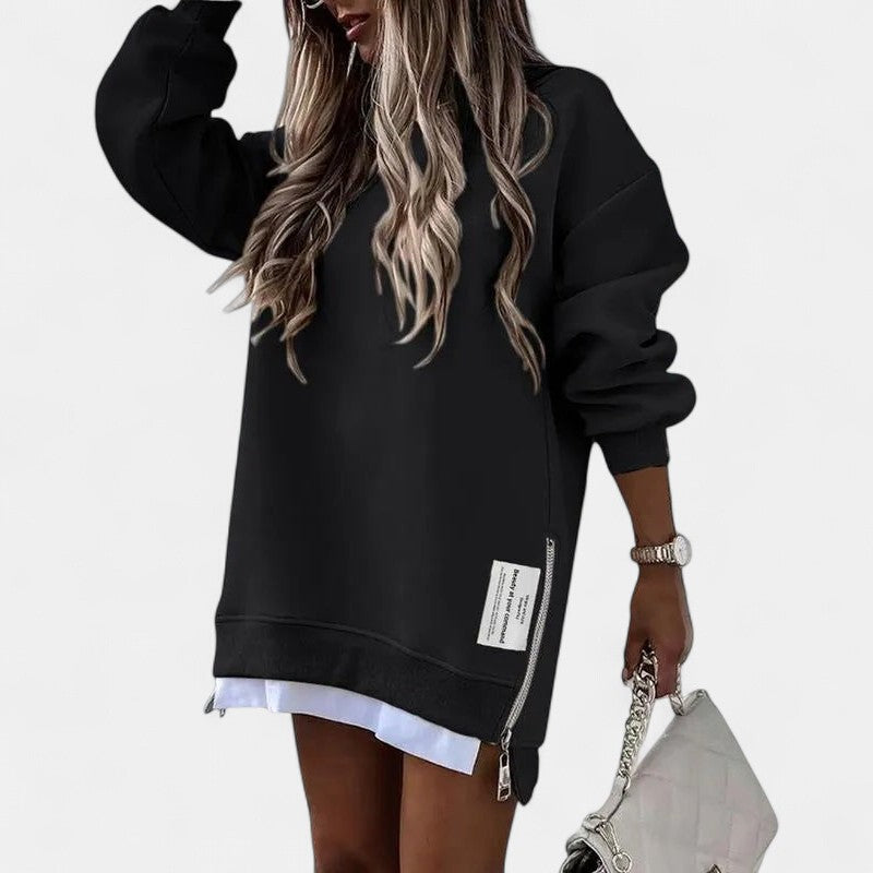 Oversized Sweatshirt Dress for Women in black
