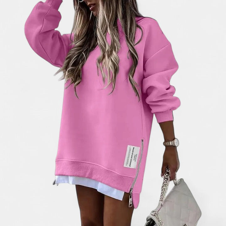 Oversized Sweatshirt Dress for Women in pink