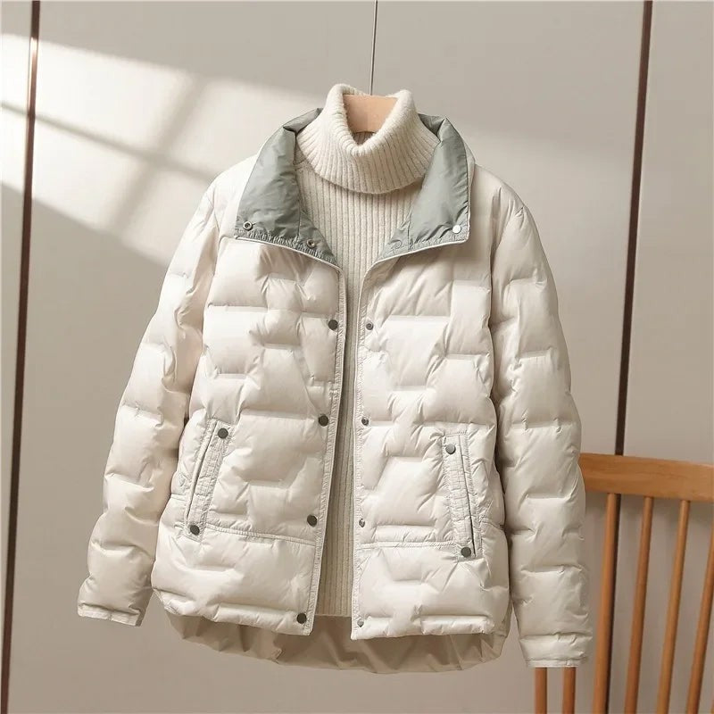 Lena quilted high neck puffer jacket — image 1