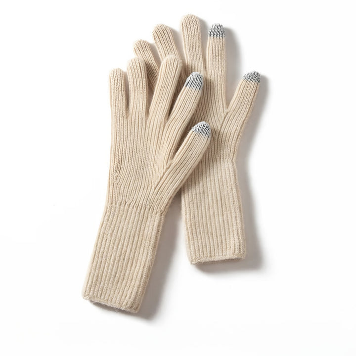 Linnea ribbed knit warm winter gloves — image 1