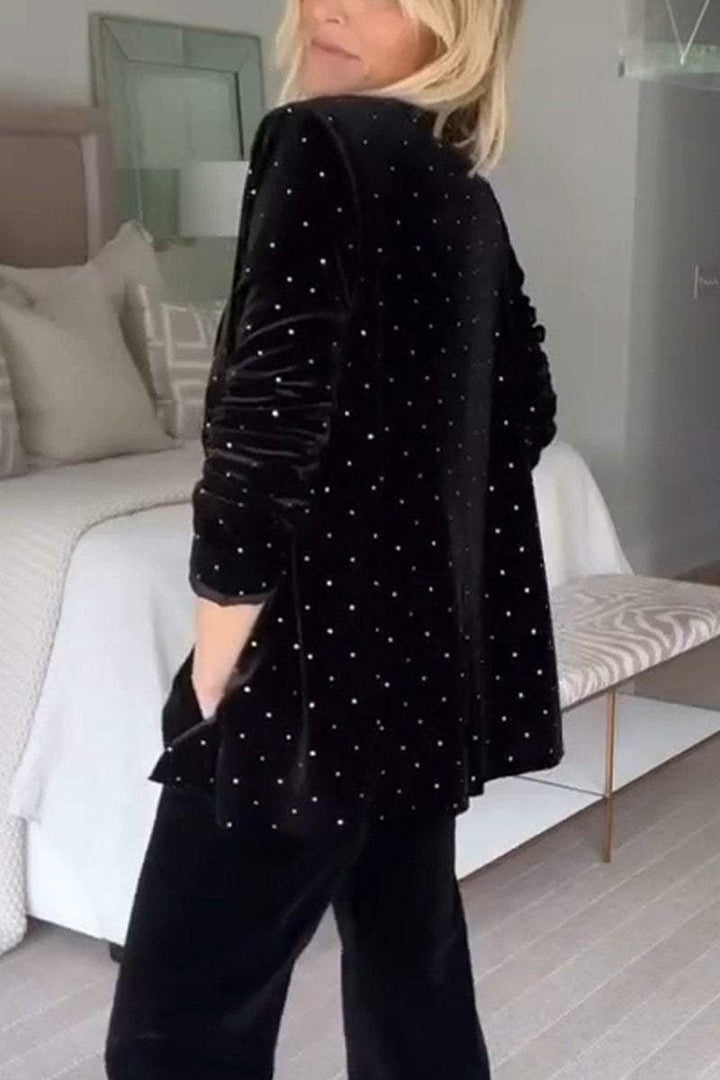 Black Blazer with Tailored Fit and Notch Lapel