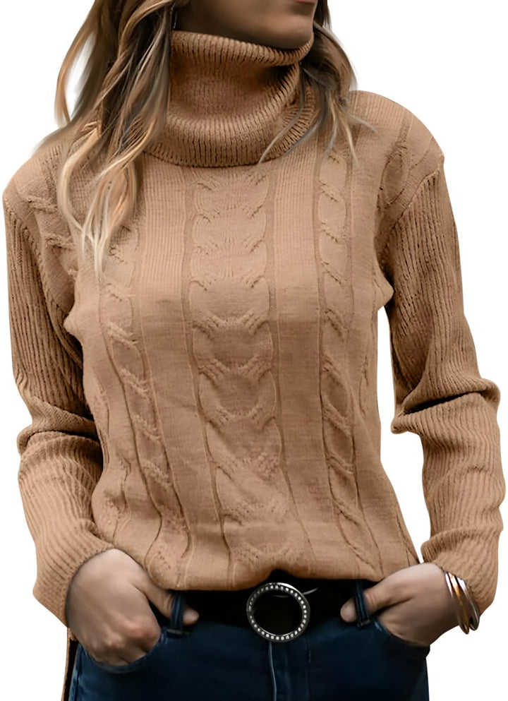 Madison turtleneck cable knit sweater — image 1