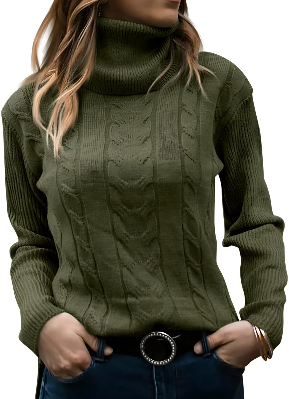 Madison turtleneck cable knit sweater — image 2