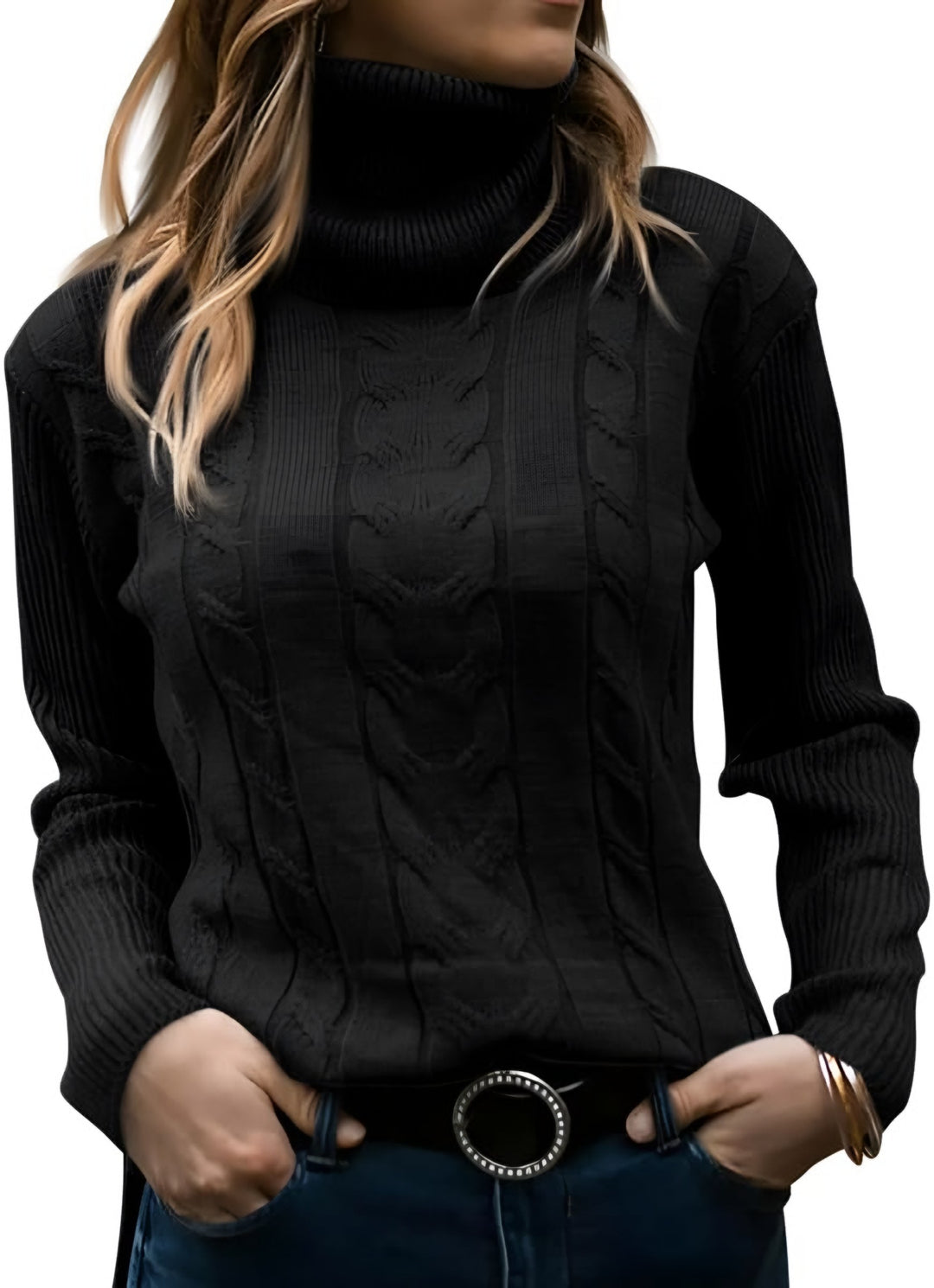 Madison turtleneck cable knit sweater — image 3