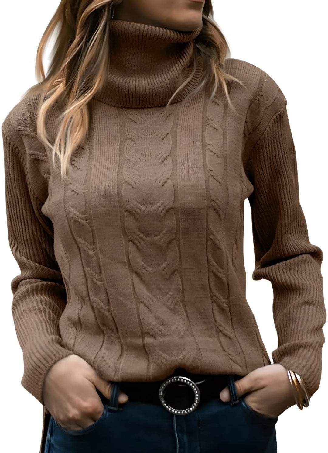 Madison turtleneck cable knit sweater — image 5