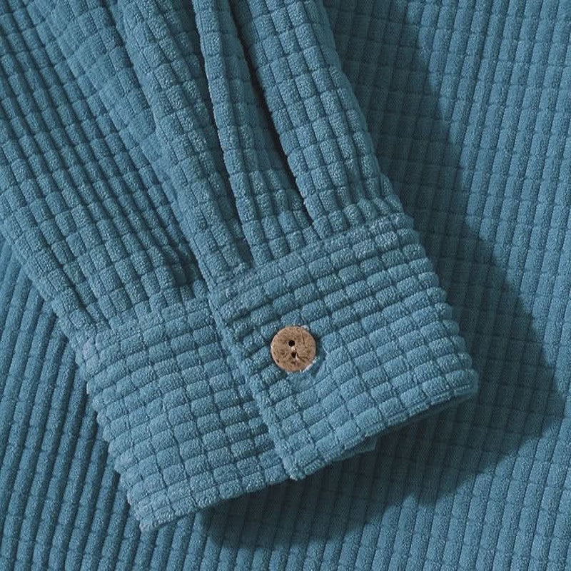 Corduroy Hoodie with Button Front for Women