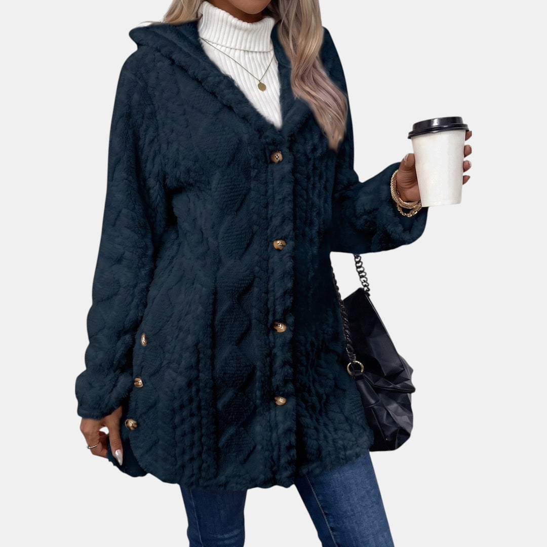 Hooded Teddy Fleece Cardigan for Women