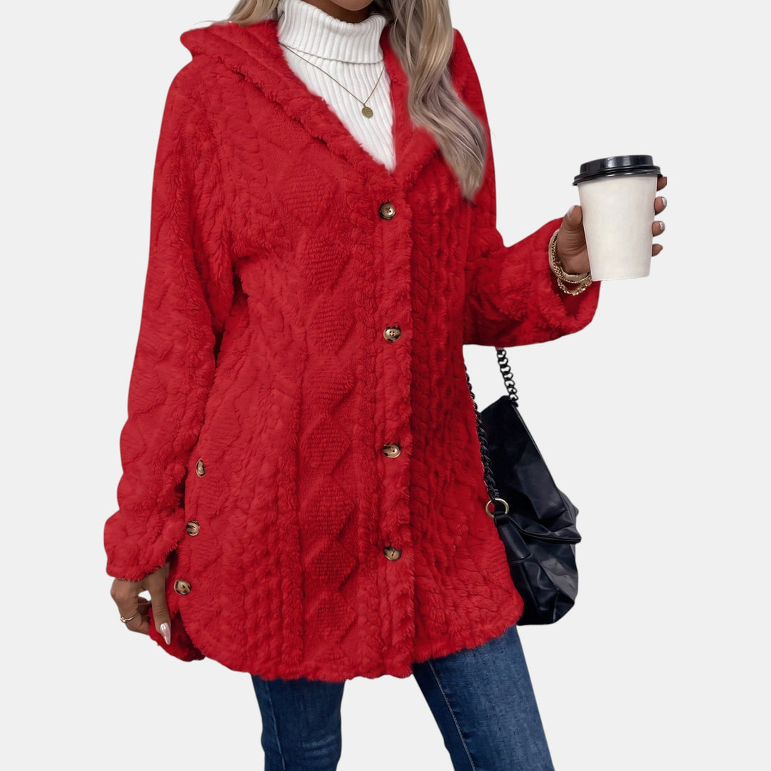 Hooded Teddy Fleece Cardigan for Women
