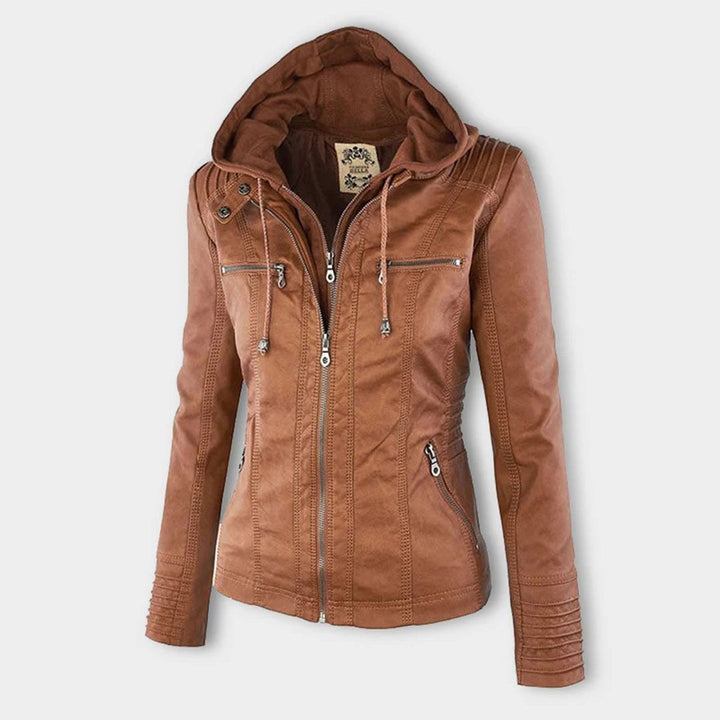 Molly hooded faux leather jacket — image 1