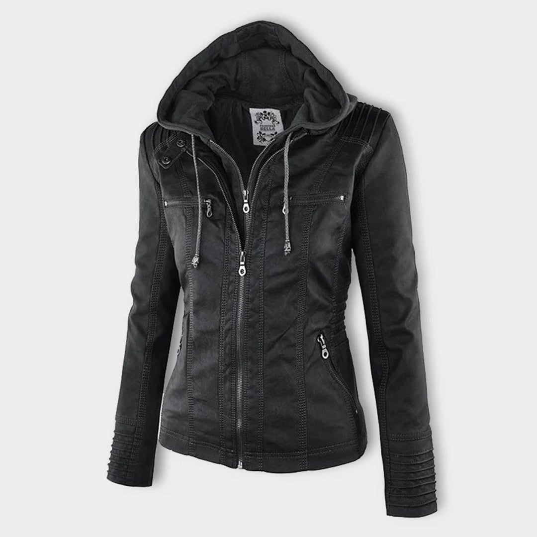 Molly hooded faux leather jacket — image 4