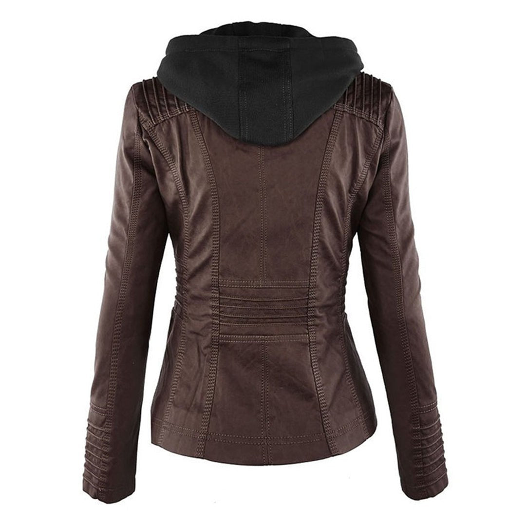 Molly hooded faux leather jacket — image 8