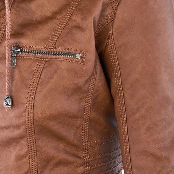 Molly hooded faux leather jacket — image 9