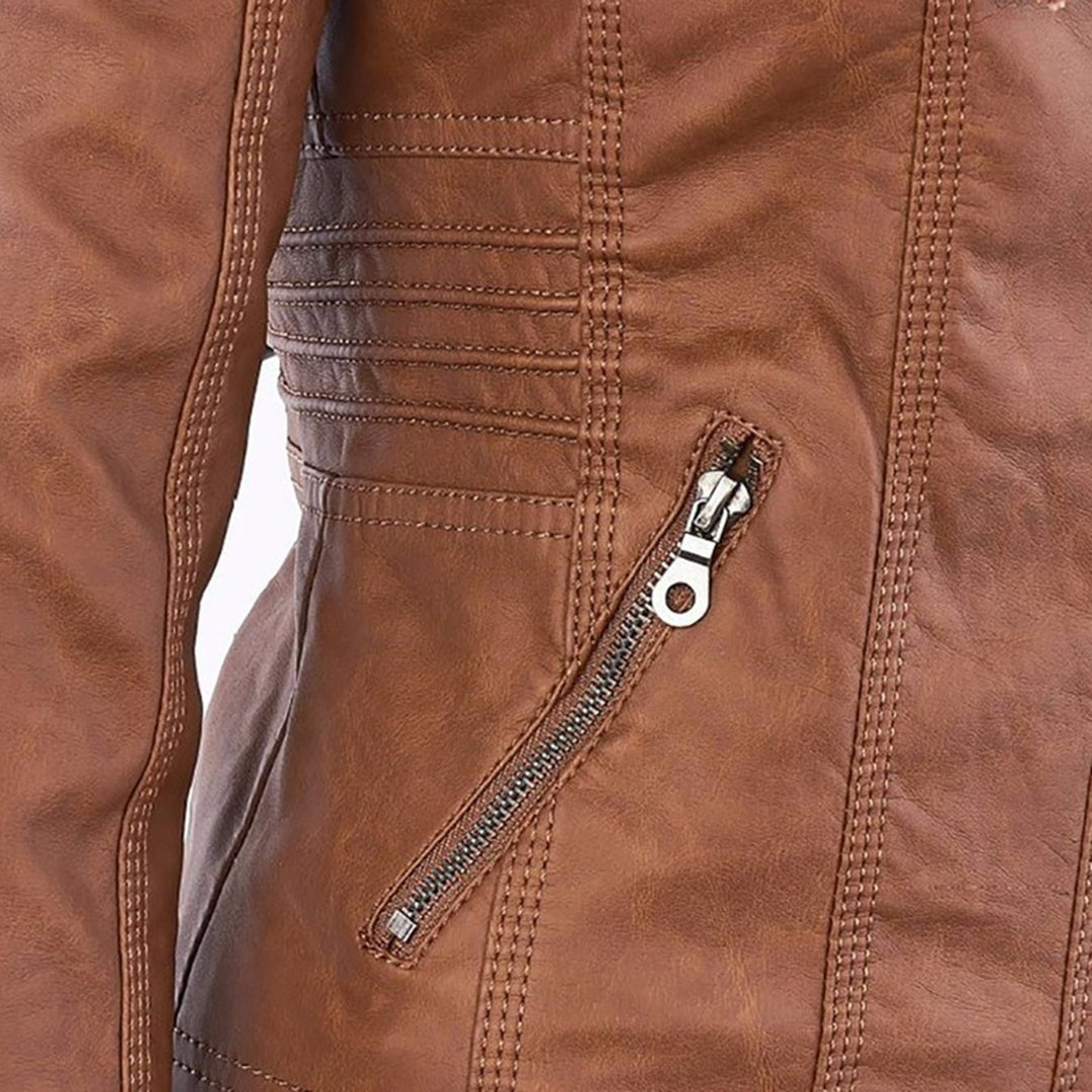 Molly hooded faux leather jacket — image 10