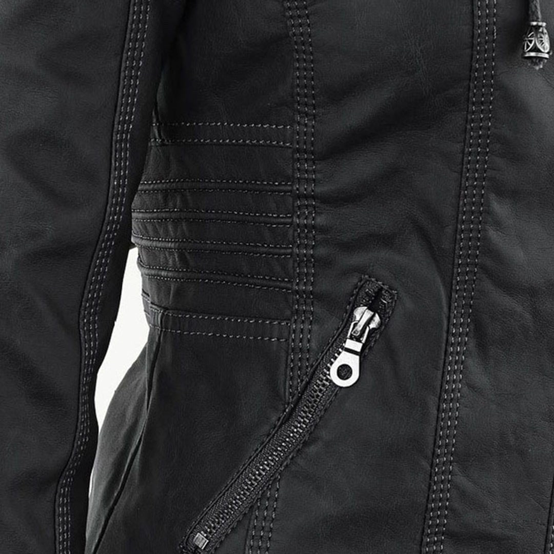 Molly hooded faux leather jacket — image 14