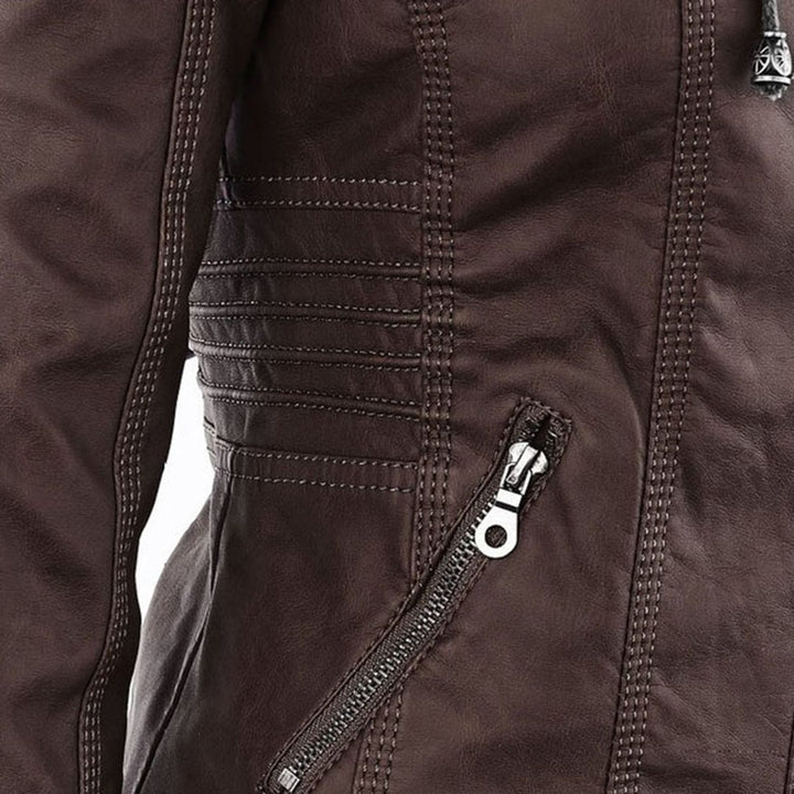 Molly hooded faux leather jacket — image 15