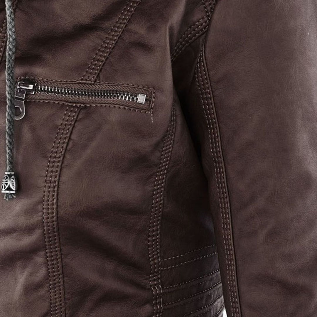 Molly hooded faux leather jacket — image 16