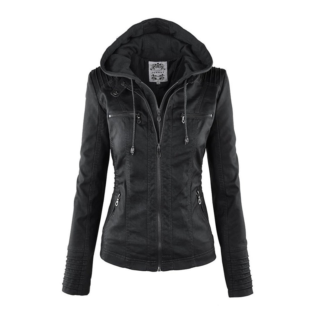 Molly hooded faux leather jacket — image 20