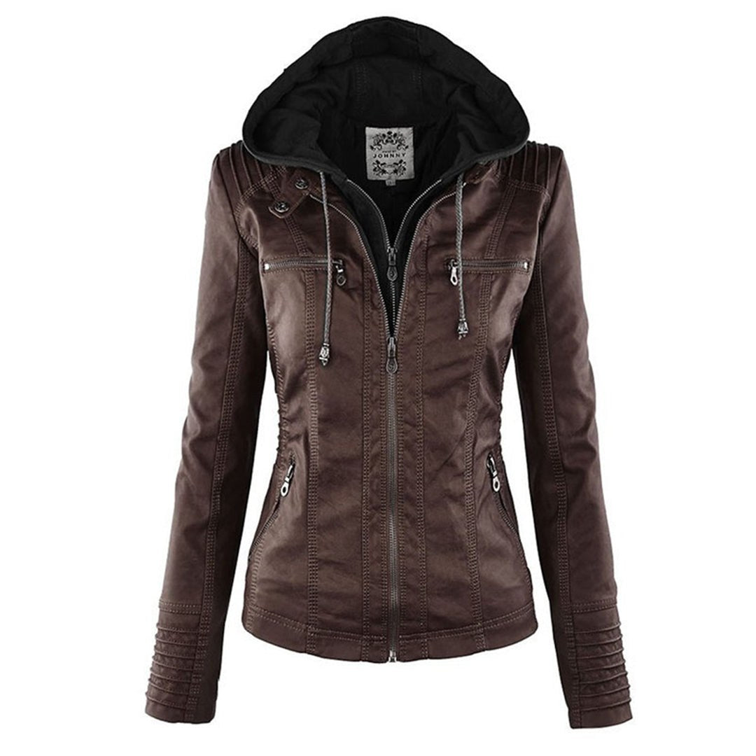 Molly hooded faux leather jacket — image 21
