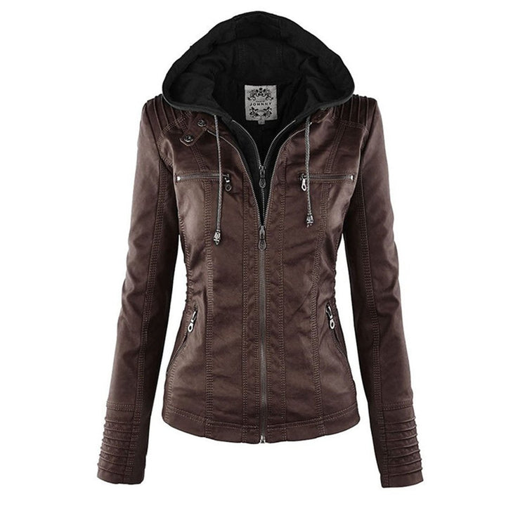 Molly hooded faux leather jacket — image 21