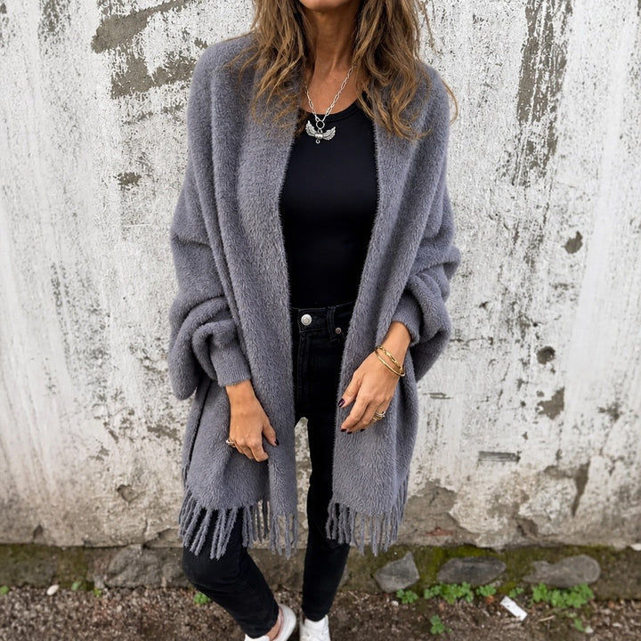 Mylene — Cozy Wool Wrap Coat for Women with Fringe (2), StyleTruly
