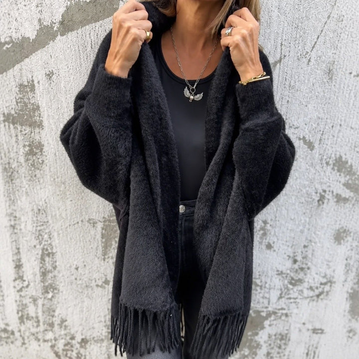 Mylene — Cozy Wool Wrap Coat for Women with Fringe (3), StyleTruly