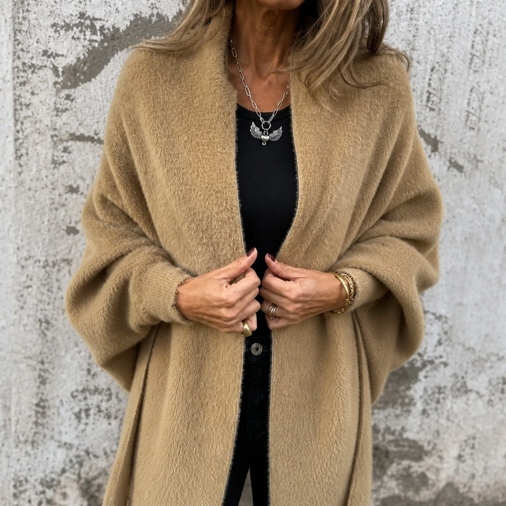 Mylene — Cozy Wool Wrap Coat for Women with Fringe (5), StyleTruly
