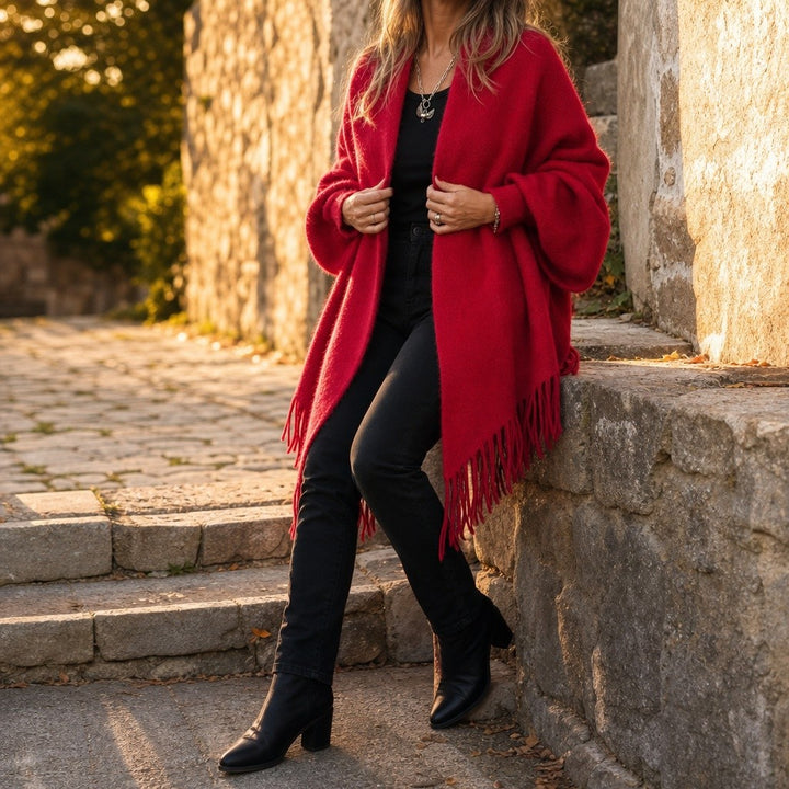 Mylene — Cozy Wool Wrap Coat for Women with Fringe (7), StyleTruly