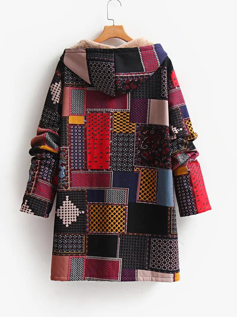 Nadia hooded patchwork fleece jacket — image 2